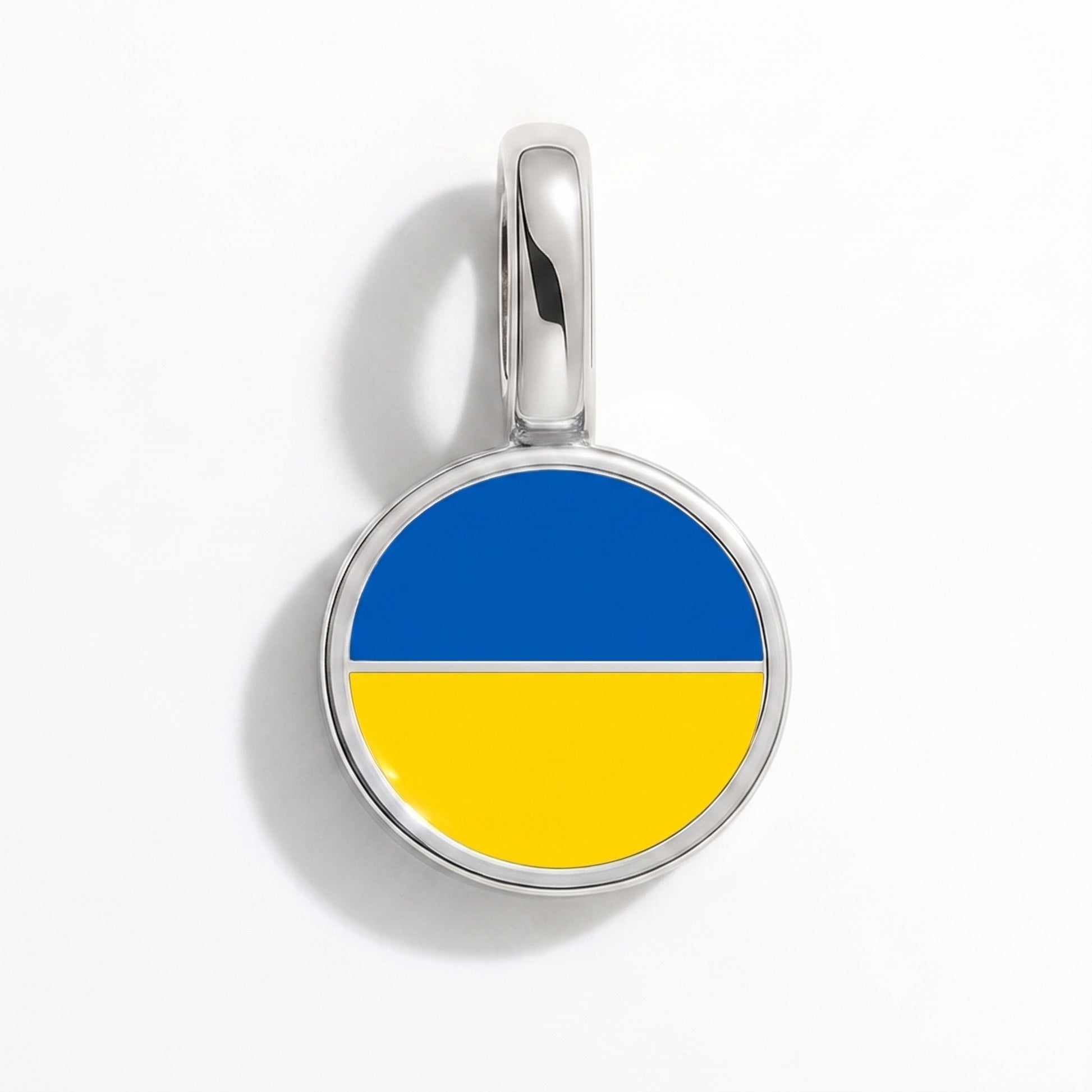 Charm bandera Ucrania – redonda plata