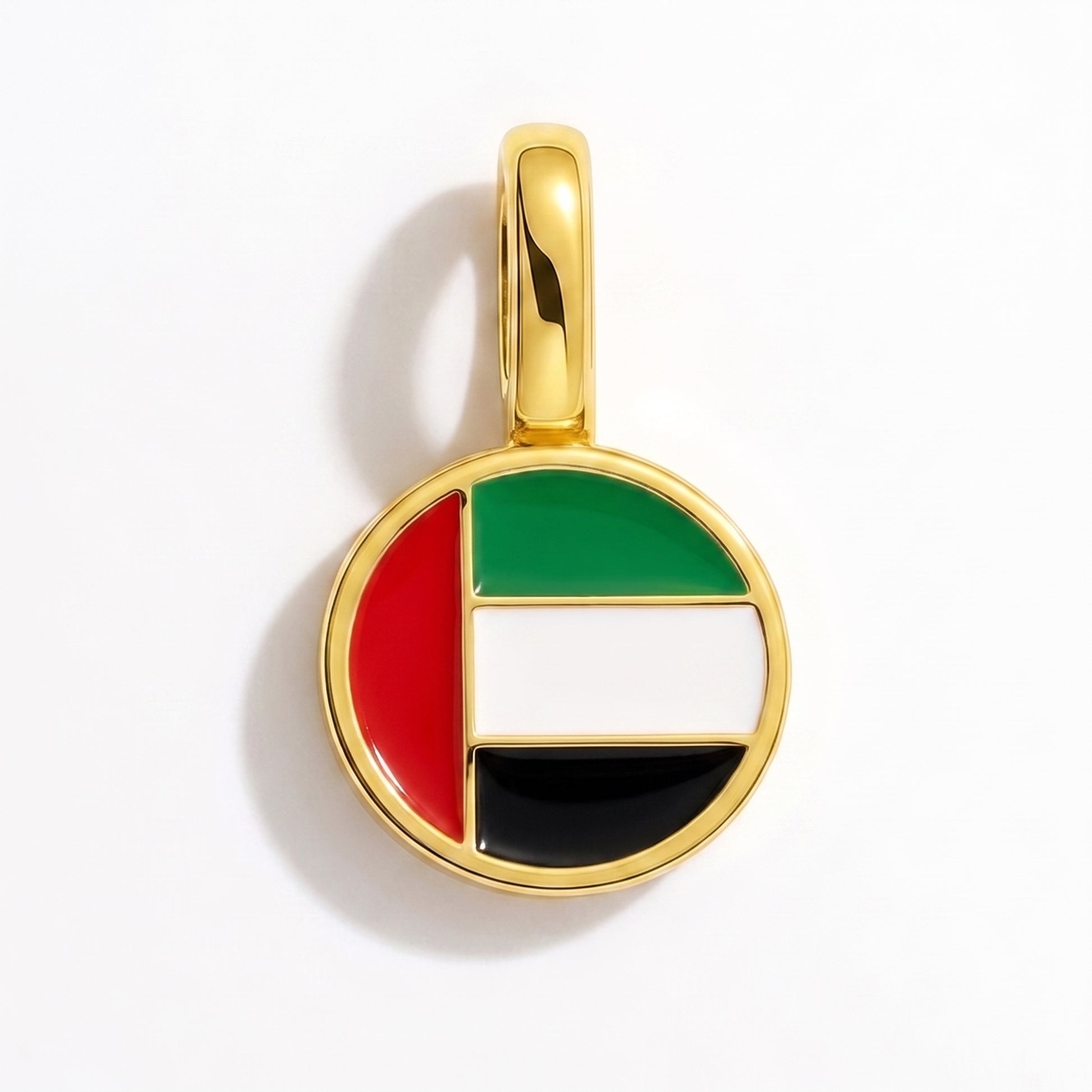 Charm bandera Emiratos Árabes Unidos – redonda oro