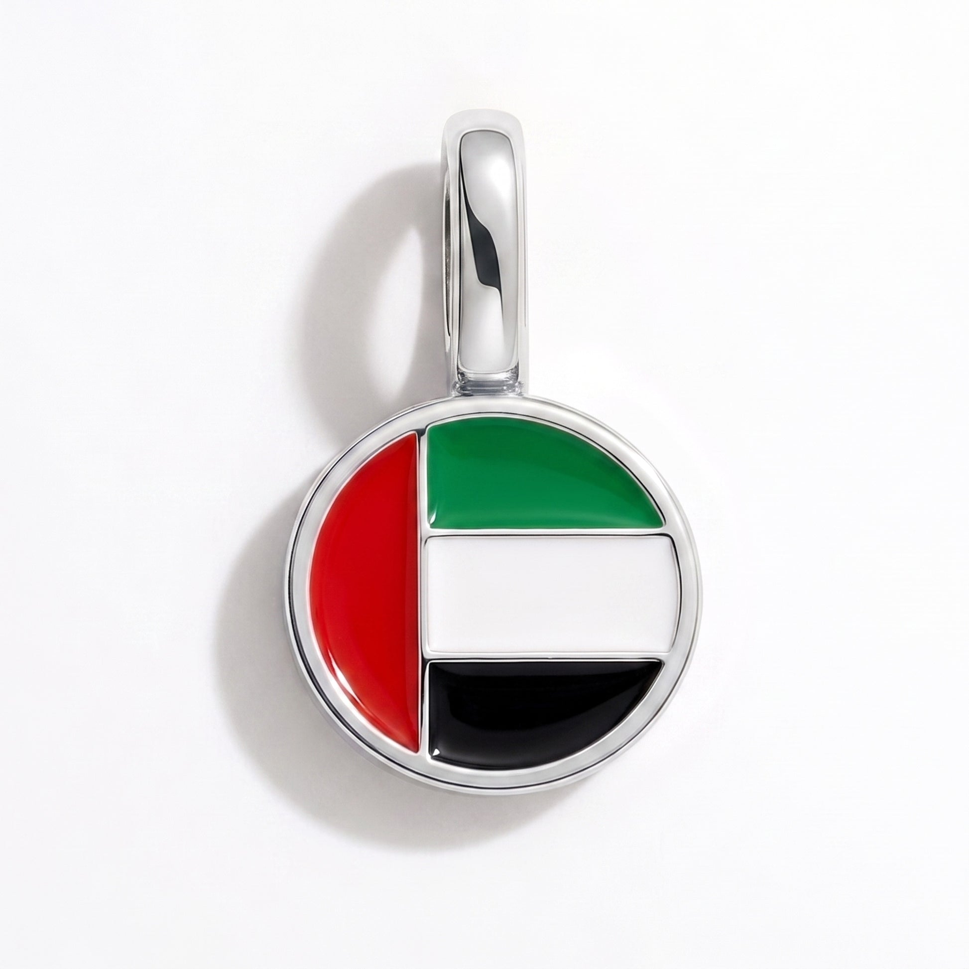 Charm bandera Emiratos Árabes Unidos – redonda plata