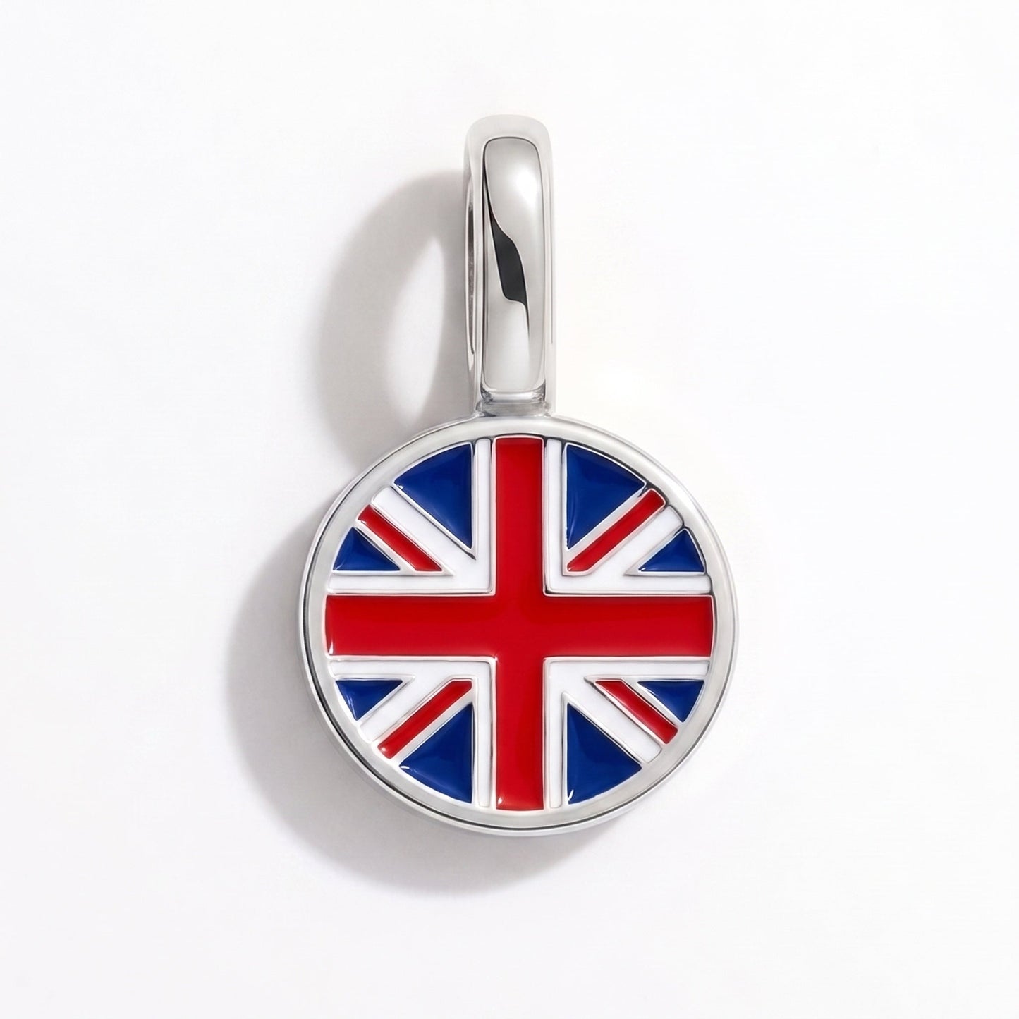 Charm bandera Reino Unido – rectangular plata