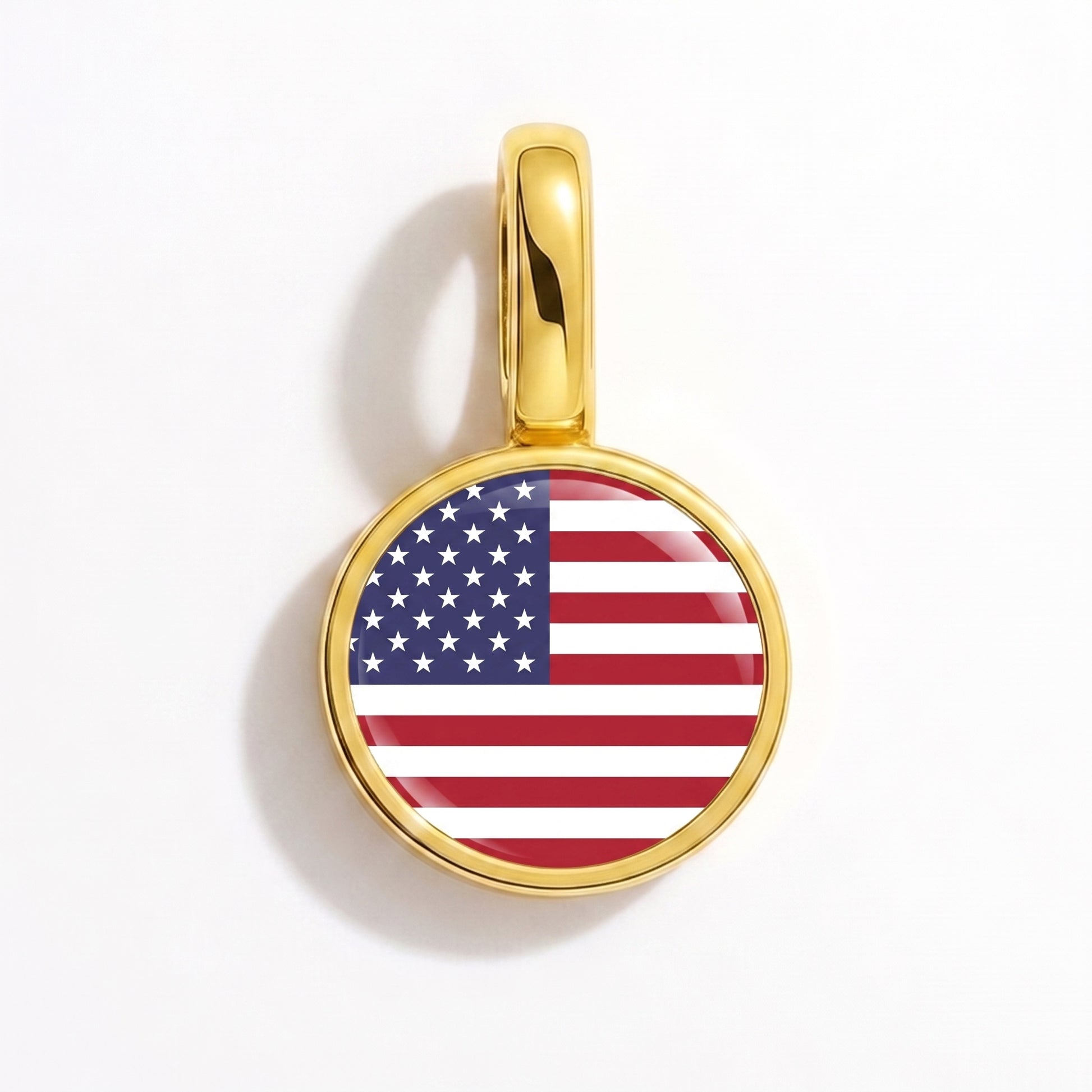 Charm bandera Estados Unidos – redonda oro