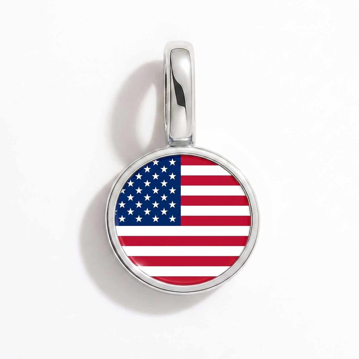 Charm bandera Estados Unidos – rectangular plata