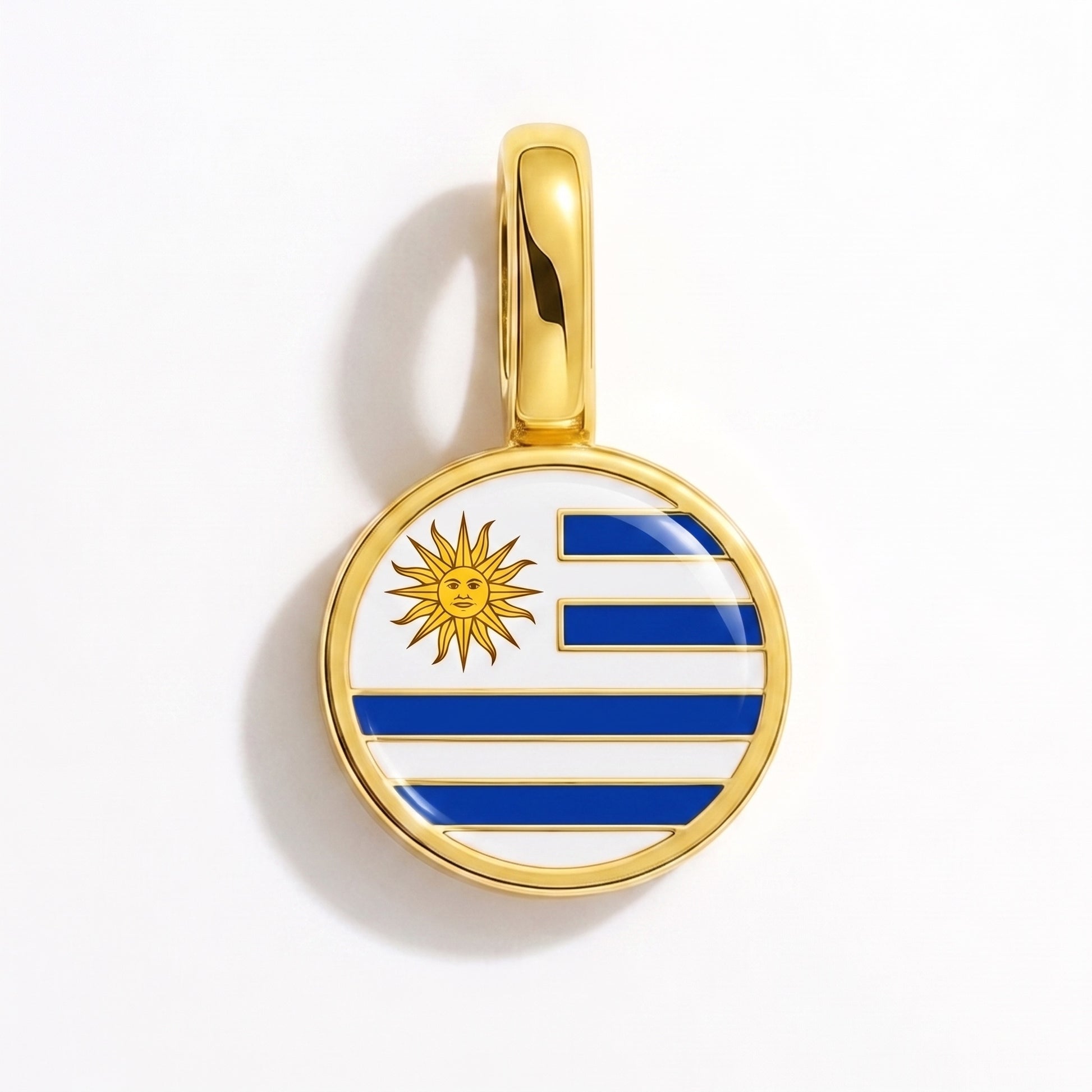 Charm bandera Uruguay – redonda oro