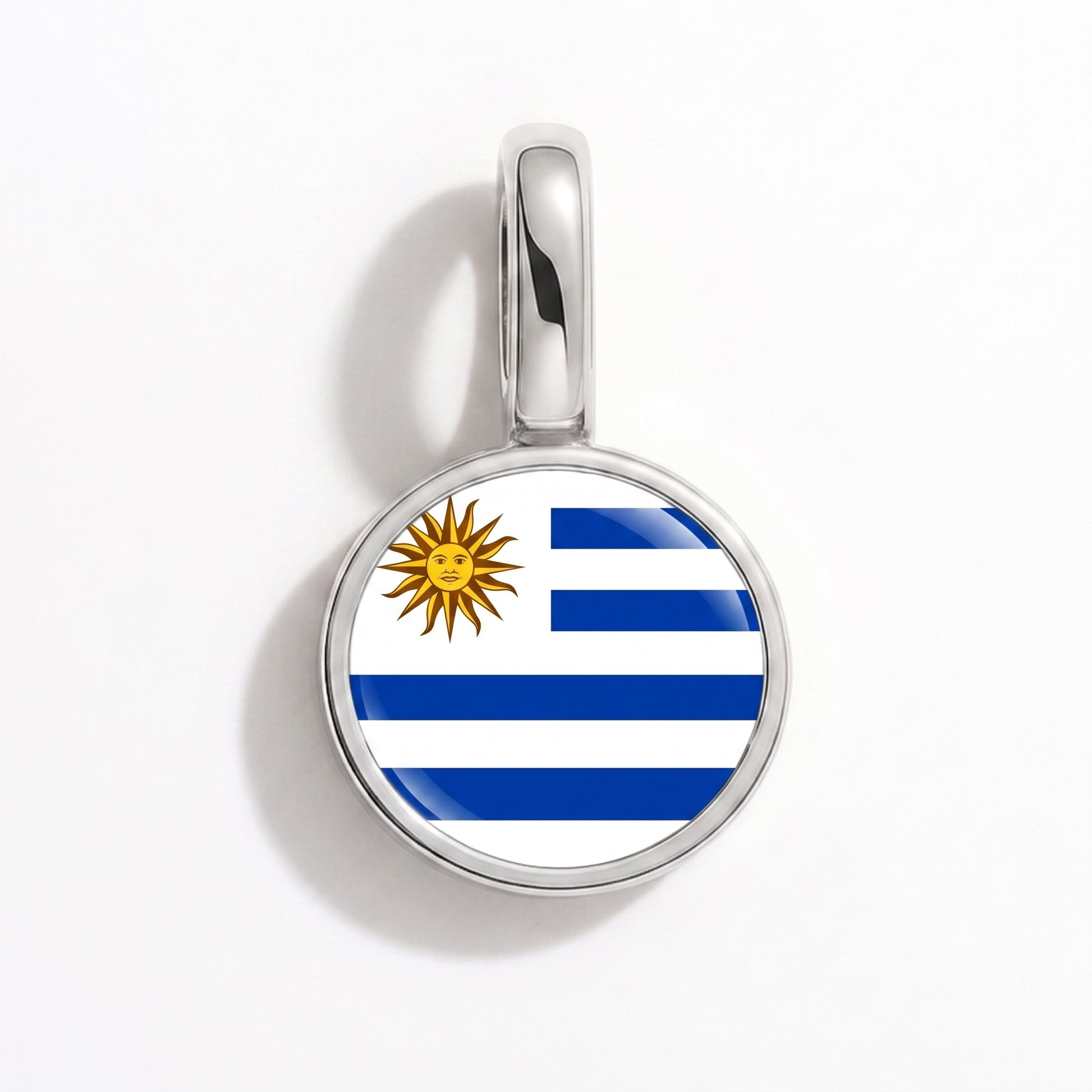 Charm bandera Uruguay – redonda plata
