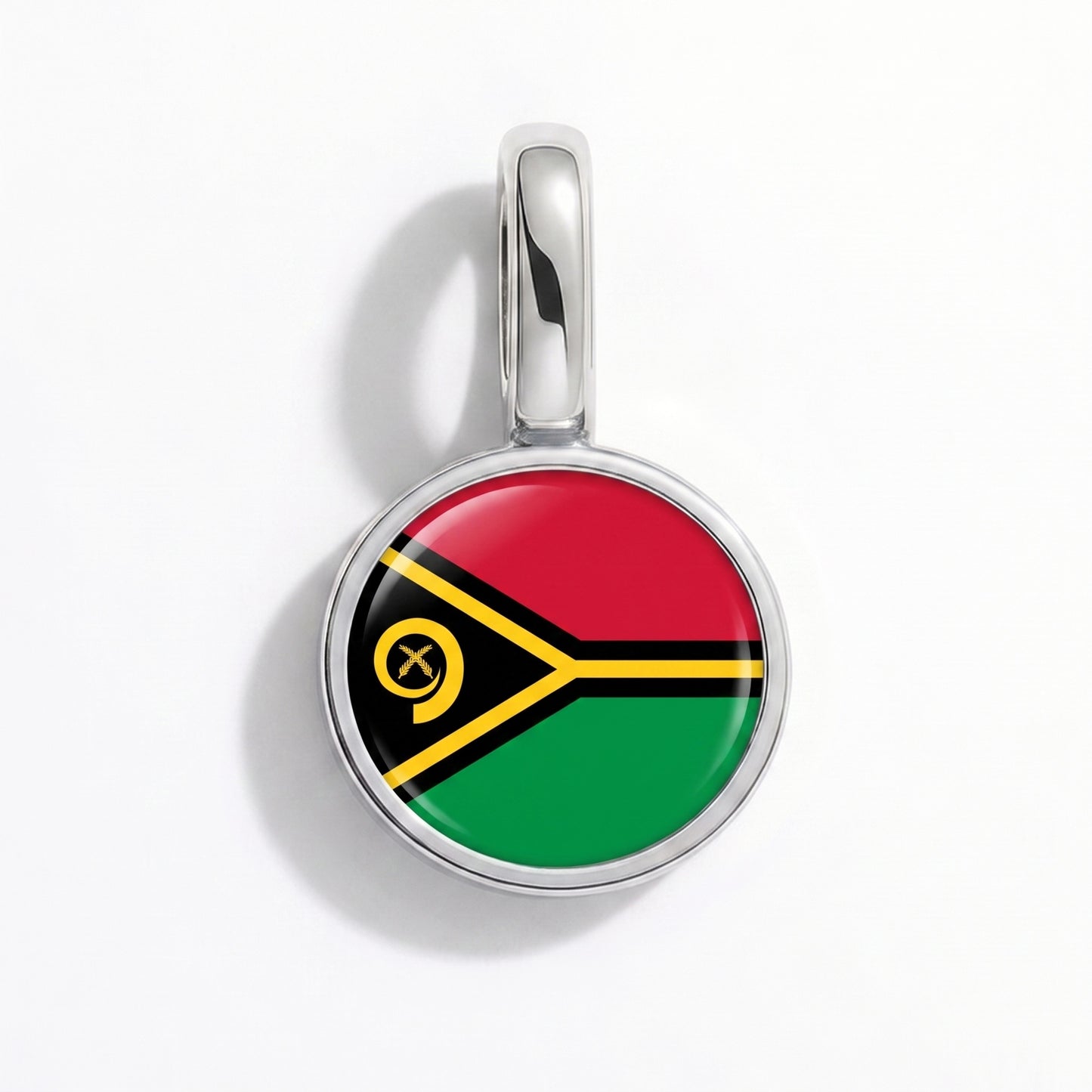 Charm bandera Vanuatu – redonda plata