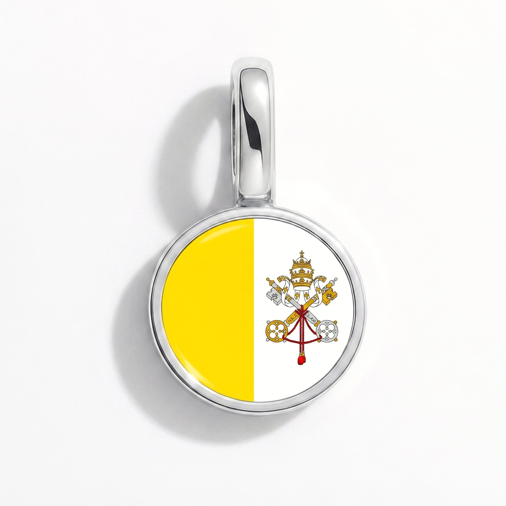 Charm bandera Ciudad del Vaticano – redonda plata