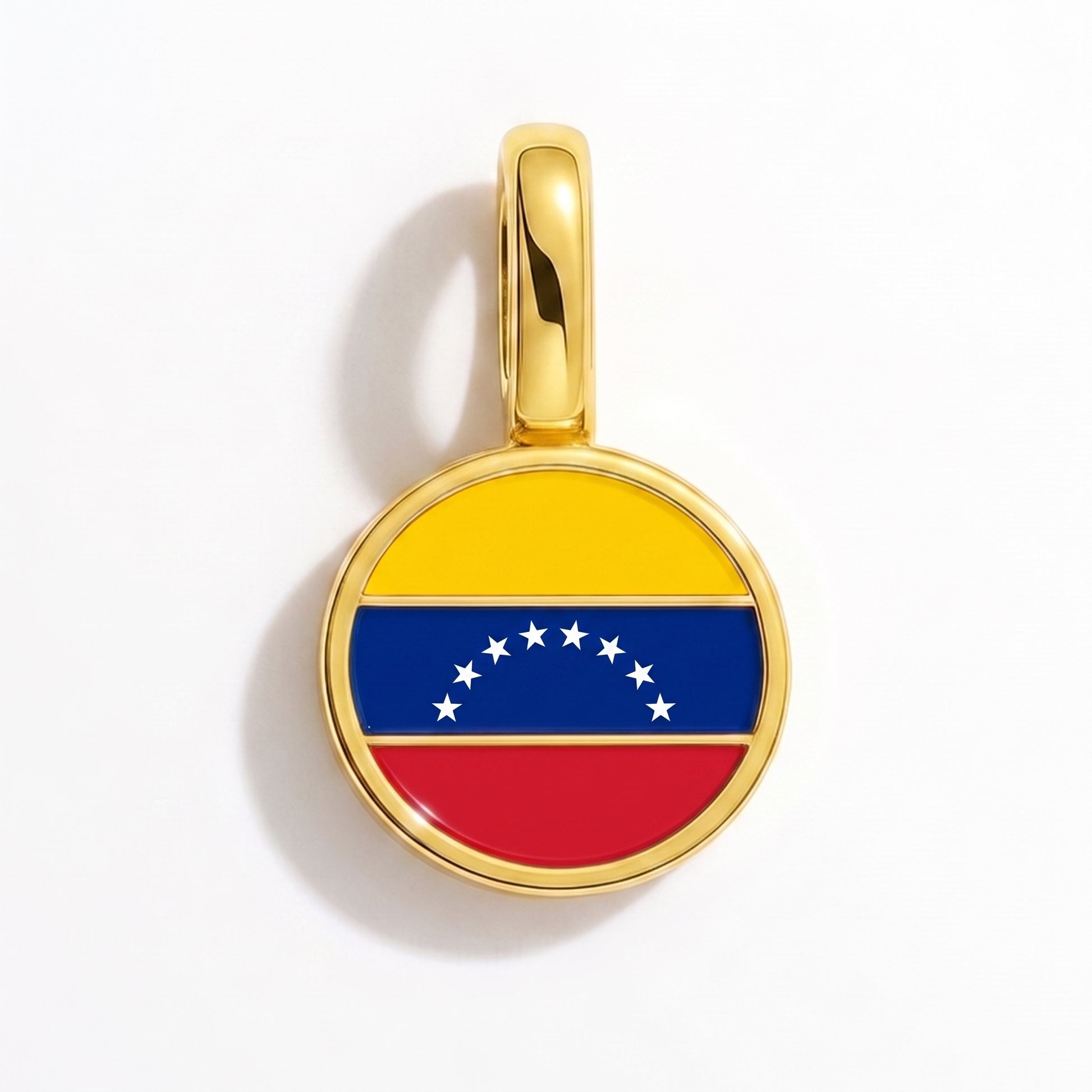 Charm bandera Venezuela – redonda oro