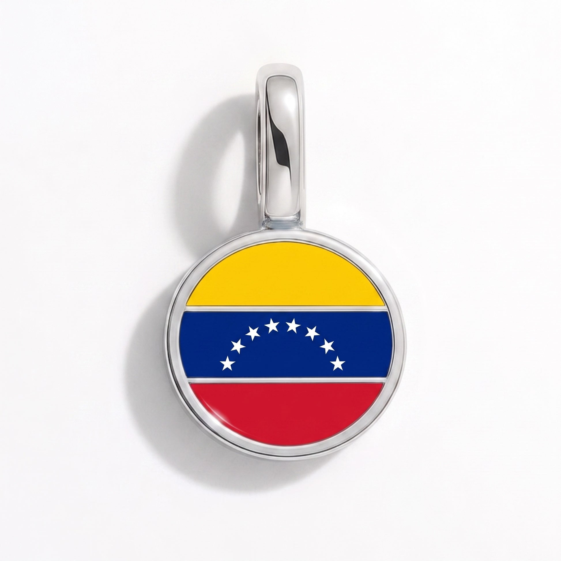 Charm bandera Venezuela – redonda plata